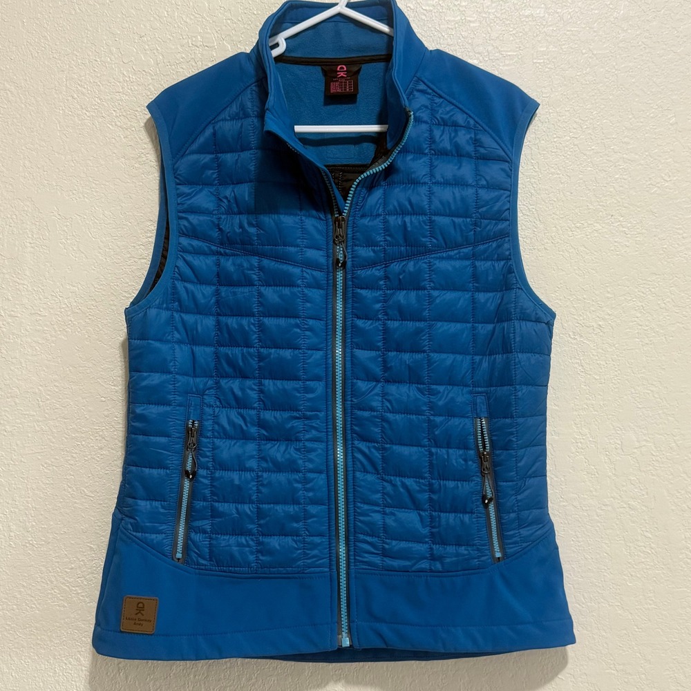 Little Donkey Andy Womens‎ Blue Quilted Puffer Vest Full Zip Outdoor Layer